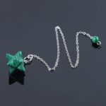 Malachite star pendulum with silver chain.