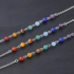 Multi-color gemstone beaded bracelet.