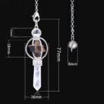 Crystal pendulum with tiger's eye and quartz.  77mm long.