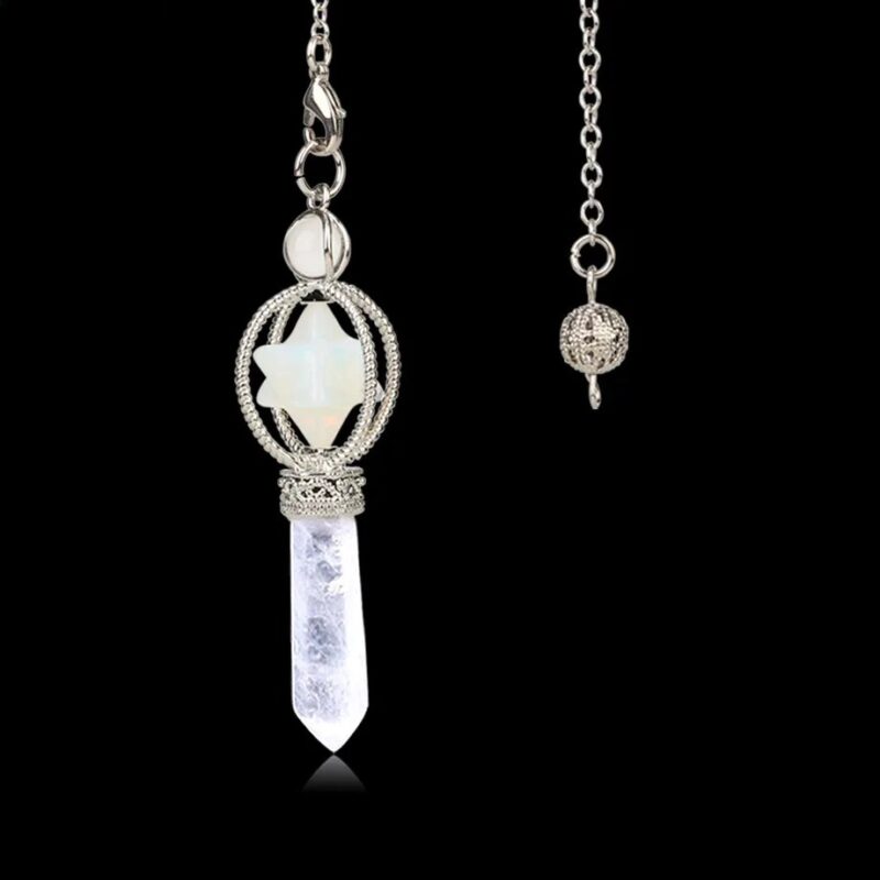 White opal and crystal pendulum.