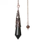 Black obsidian pendulum with copper-toned accents.