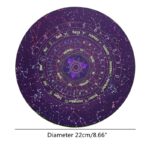 Purple astrology calendar, starry design, 22cm diameter.