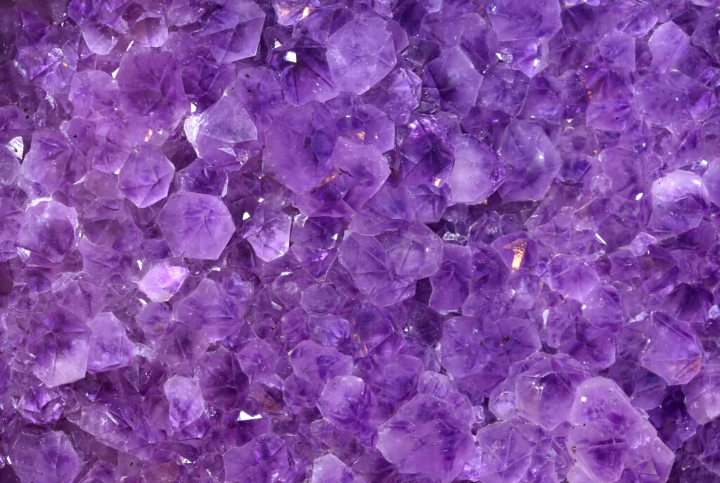 Close-up of amethyst crystals.
