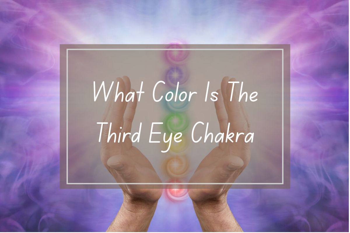 Hands holding chakra, third eye color, spiritual.