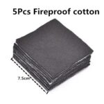 5pcs fireproof cotton, stack of dark gray squares, 7.5cm.