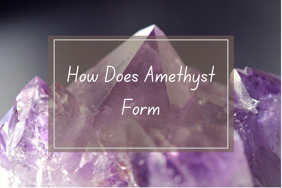 Close-up amethyst crystals; how amethyst forms.