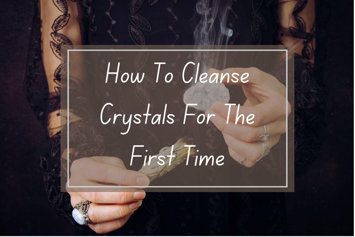 Hands cleansing crystals, smudging, first time.