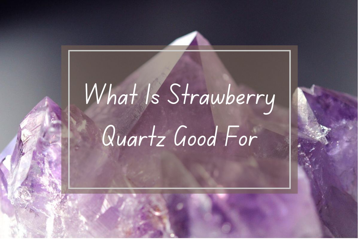 Close-up of purple strawberry quartz crystals.